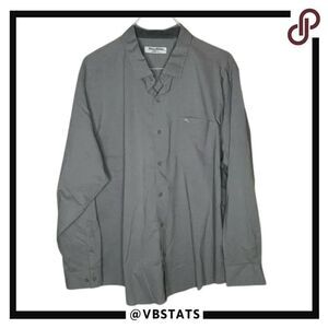 Tommy Bahama Island Zone Regal Gray Long‎ Sleeve Shirt Size XXL